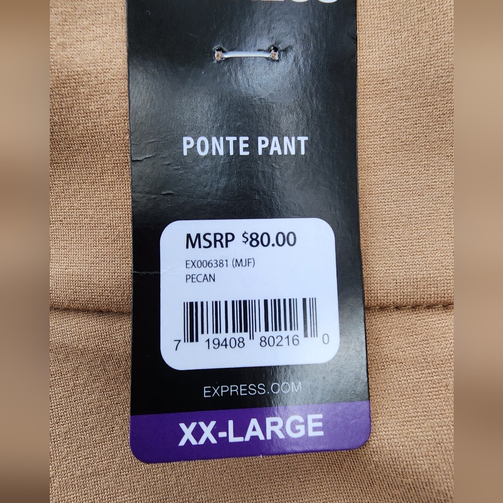 Express Women’s Ponte Pants XX-Large Pecan Brown Stretch Pull-On MSRP $80 - Picture 8 of 8